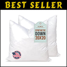 Load image into Gallery viewer, Premium Down Alternative 20x20 Pillow Inserts - Supportive, Washable &amp; Stylish