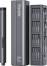 Load image into Gallery viewer, Mini 3.7V Electric Screwdriver Set with Magnetic Bits &amp; Storage Case - Grey