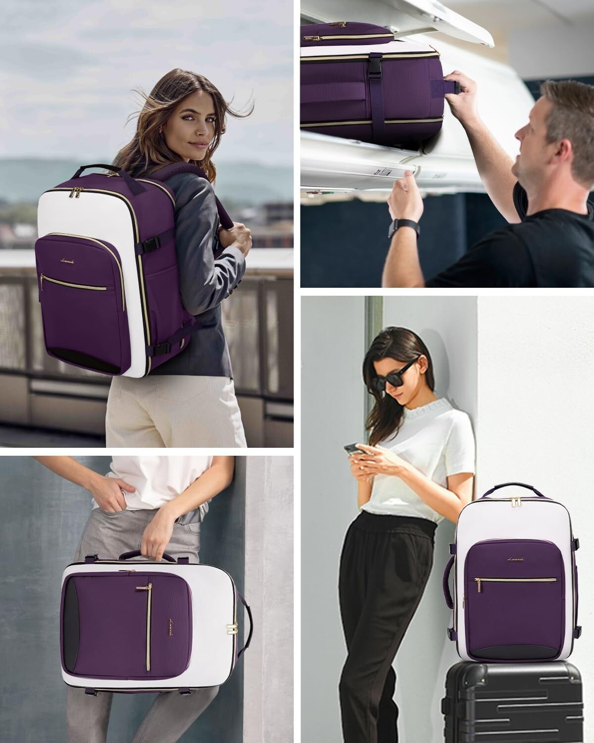 50L Airline Approved Carry On Backpack with Packing Cubes for Travel Comfort