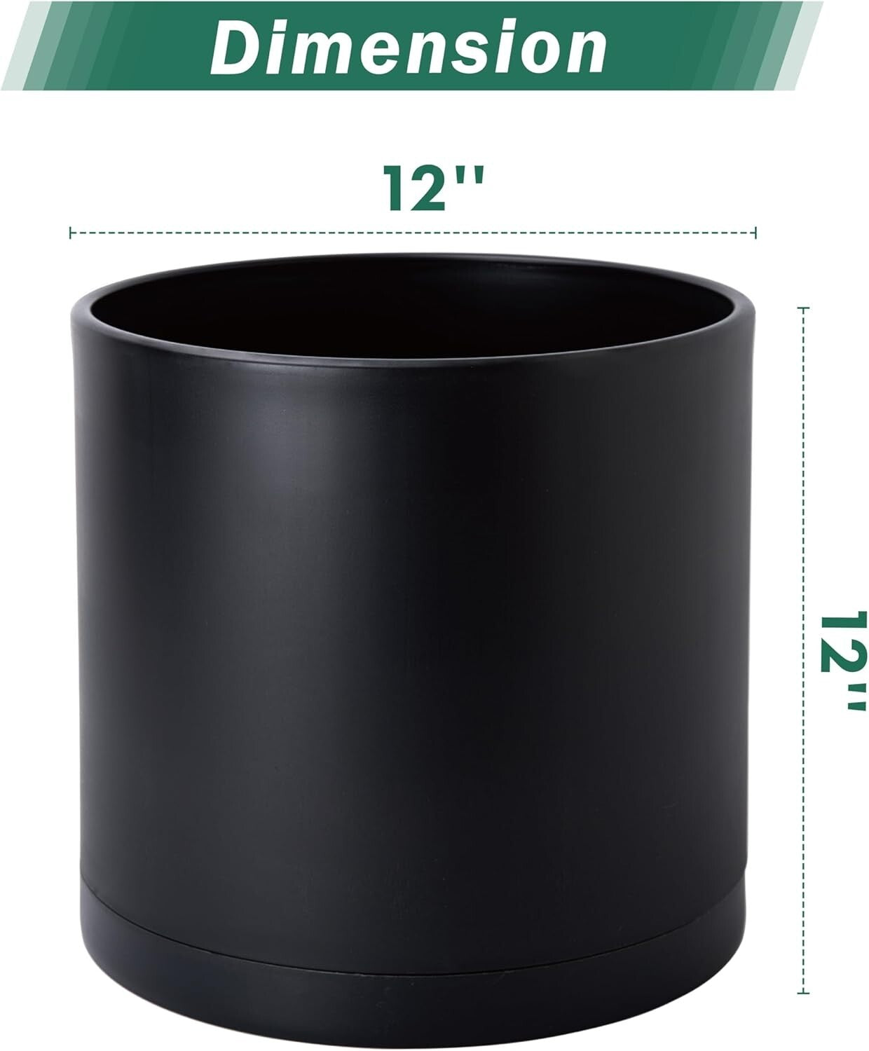 Cylindrical 12-Inch Indoor/Outdoor Planters with Drainage Saucers - Set of 2
