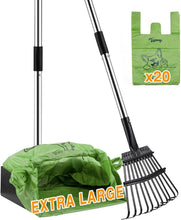 Load image into Gallery viewer, Unbreakable Dog Pooper Scooper - Extra Large Stainless Steel Tray &amp; 43.31" Rake