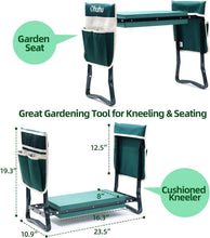 Load image into Gallery viewer, Extra-Wide Garden Kneeler with Weather-Resistant Frame &amp; EVA Cushion - Green