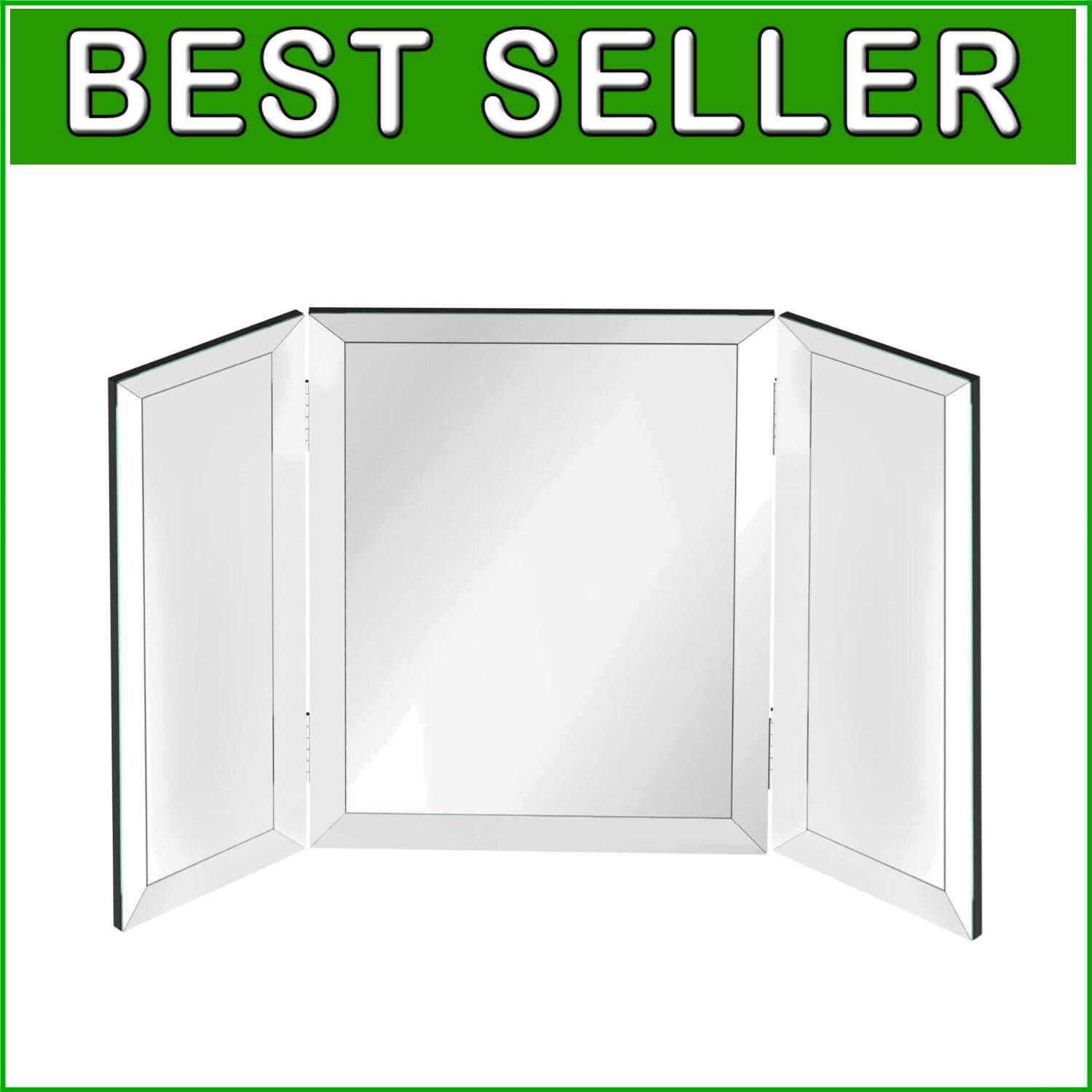40x40 Inch Silver Trifold Mirror - Versatile & Elegant Hanging or Tabletop Style