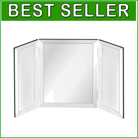 40x40 Inch Silver Trifold Mirror - Versatile & Elegant Hanging or Tabletop Style