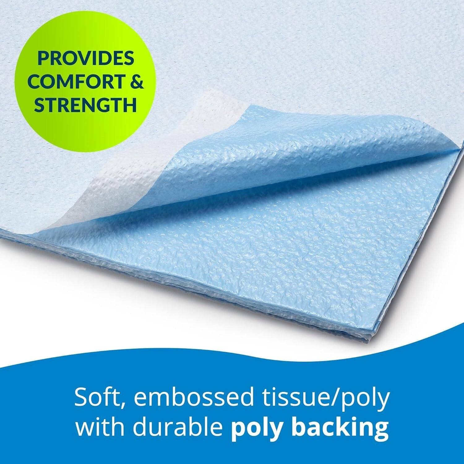 Avalon Single-Use Medical Drape - 40" x 60", Blue - Pack of 100 for Clinical Use