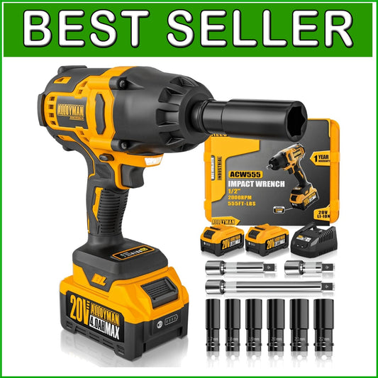 Efficient Cordless Impact Wrench 750 N.m Torque - Complete Tool Package