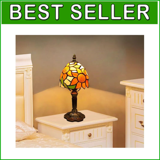 6 Inch Antique Tiffany Style Table Lamp with Bright Dimmable LED Bulb Included