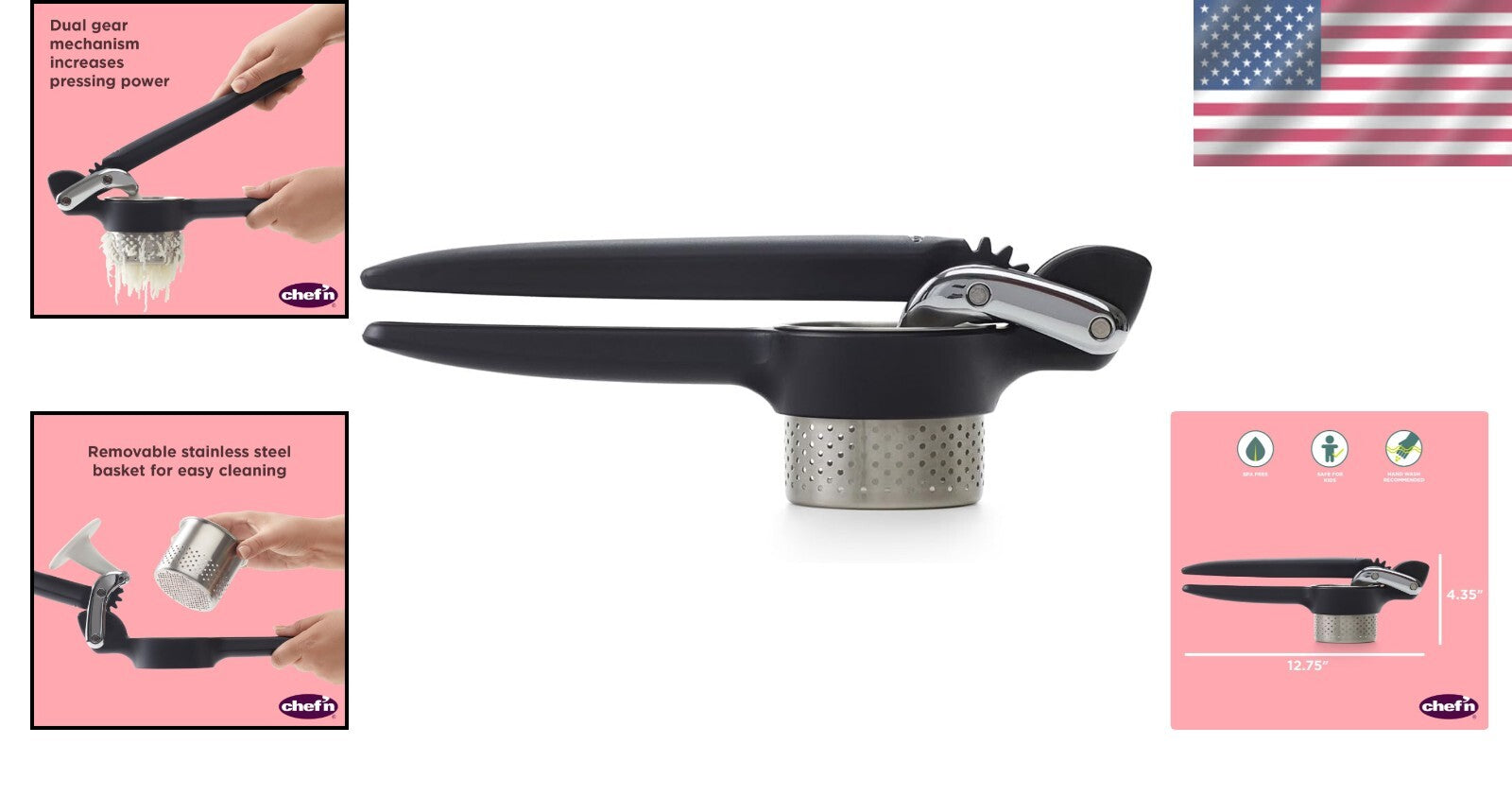 Ergonomic Potato and Vegetable Ricer – Achieve Perfect Mashed Potatoes Quickly