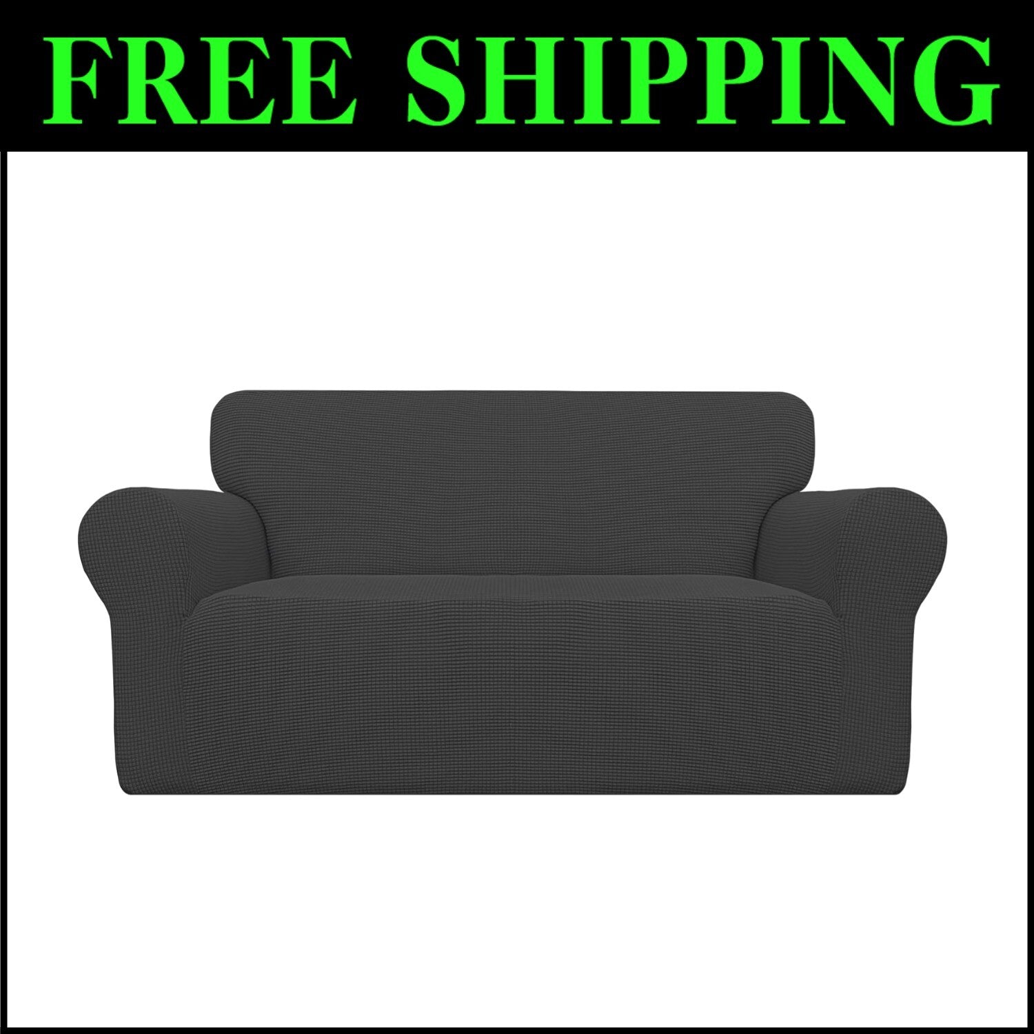 Soft Jacquard Loveseat Slipcover with Non-Slip Anchors - 80% Polyester Blend