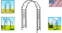Load image into Gallery viewer, Intricate Black Archway Trellis for Climbing Plants - Weather-Resistant