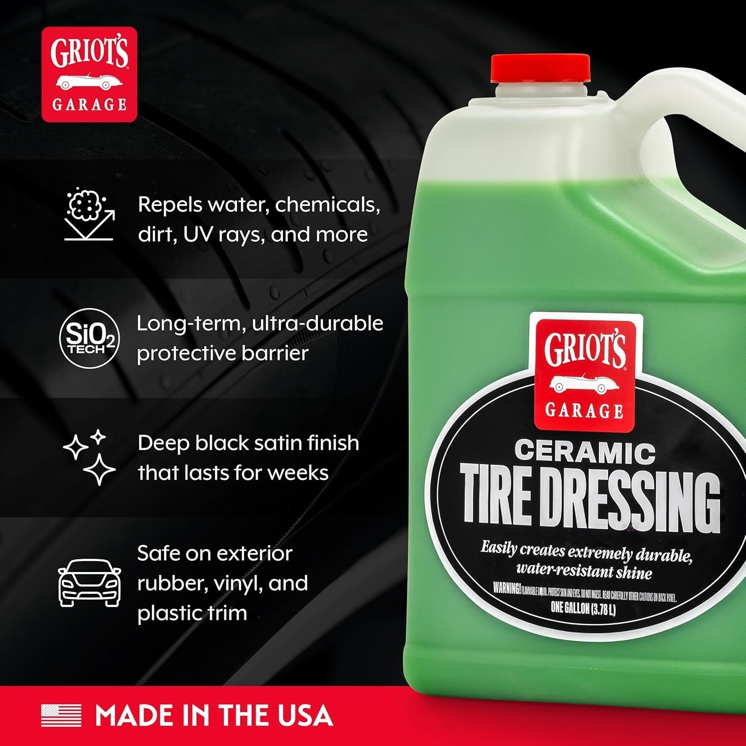 Ceramic Tire Dressing Coating - Long-Lasting Satin Shine for All Vehicles