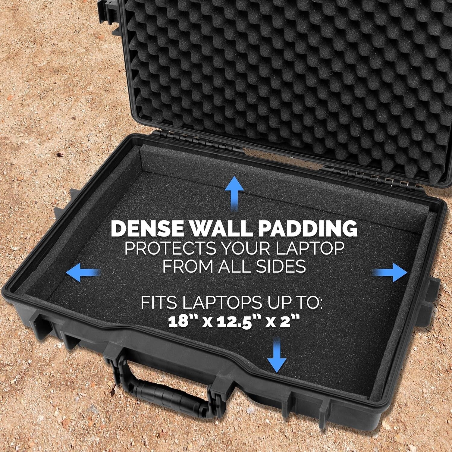 Durable Waterproof Hard Case with Foam for 15-17" Gaming Laptops - Secure Travel