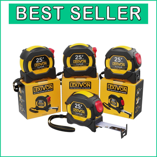 25Ft Nylon-Coated Tape Measure Set - 4-Pack with Precision DualLock Feature