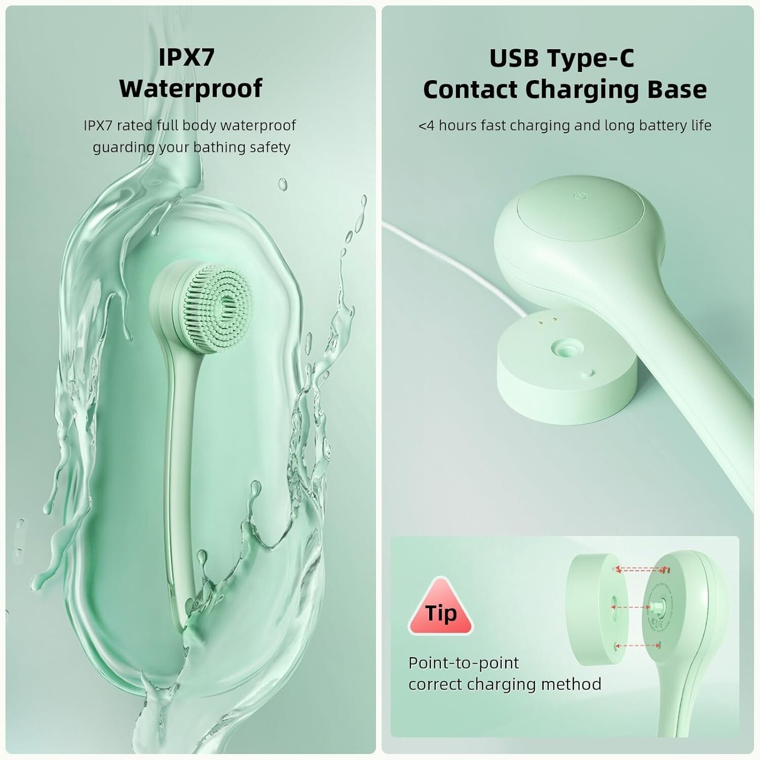 Rechargeable Electric Body Scrubber with Three Heads – Perfect Skin Pampering