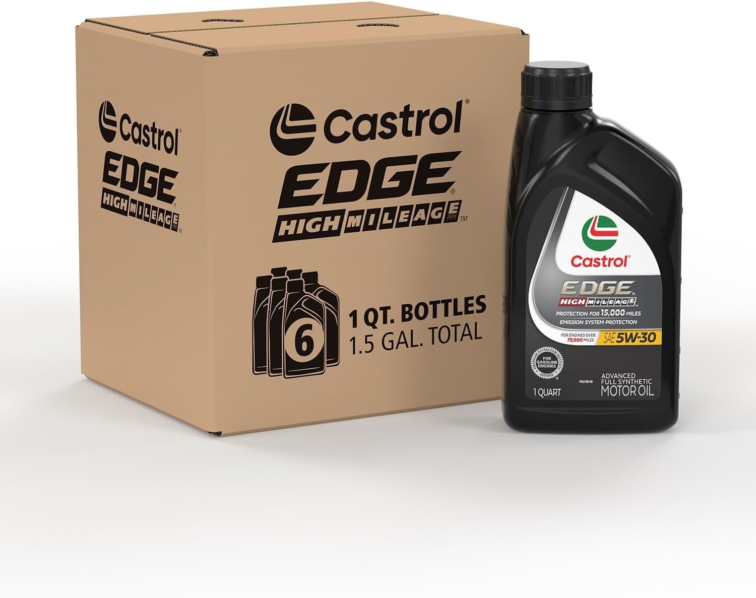 6 Quarts of EDGE High Mileage 5W-30 Synthetic Oil - Engine Performance Booster