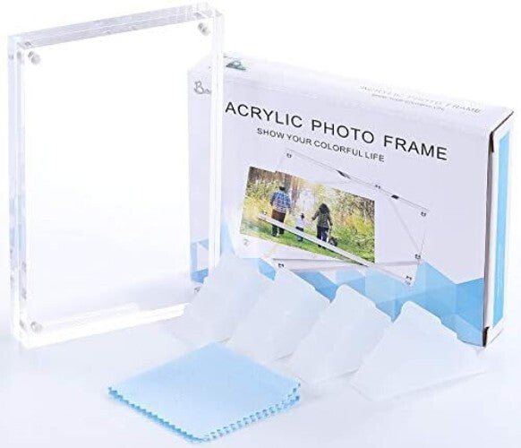 Elegant 6x8 Inch Acrylic Picture Frame Set - Double-Sided & Freestanding Display