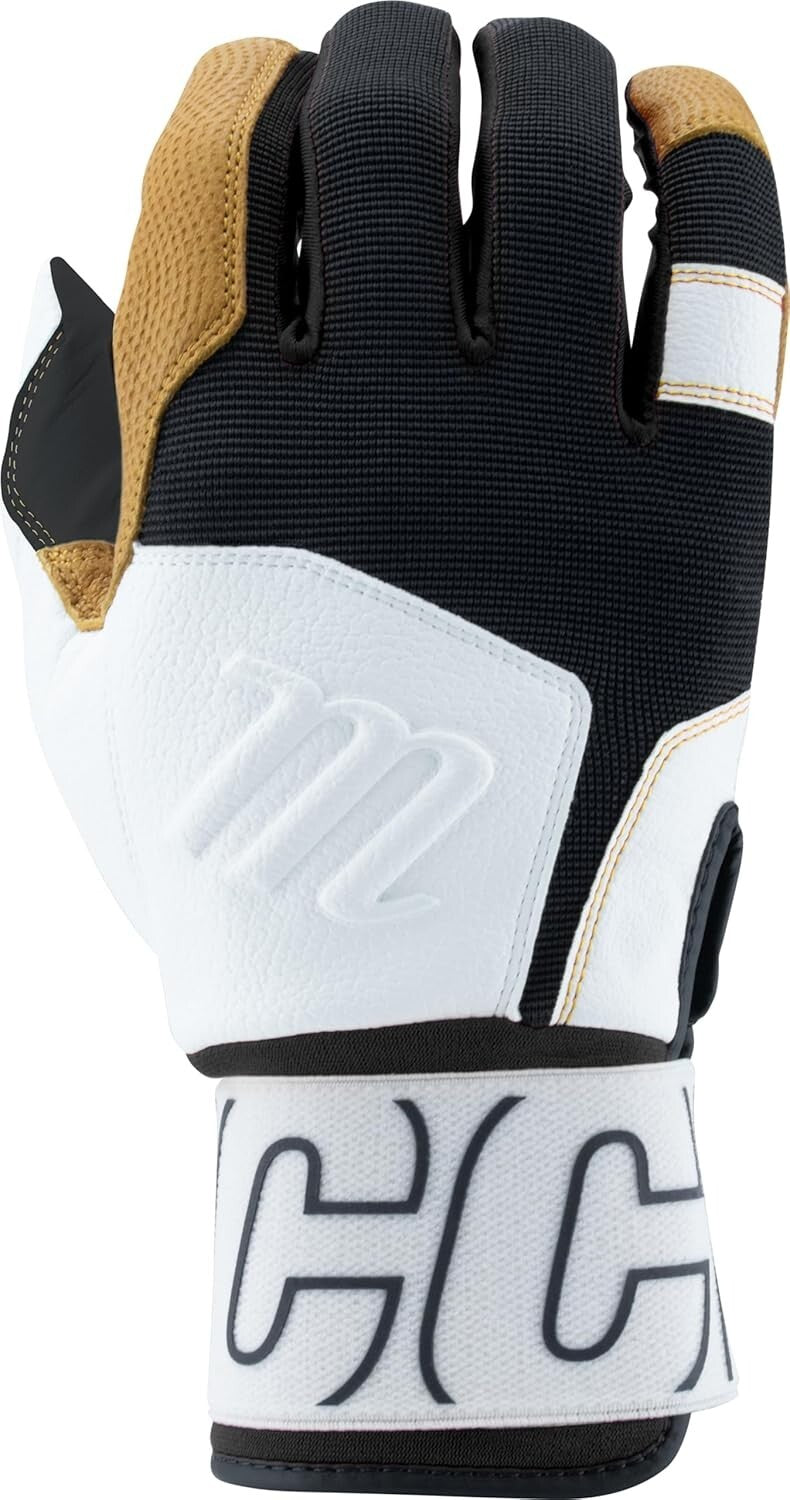 Durable Blacksmith Full Wrap Adult Batting Gloves - Leather, Padded Comfort