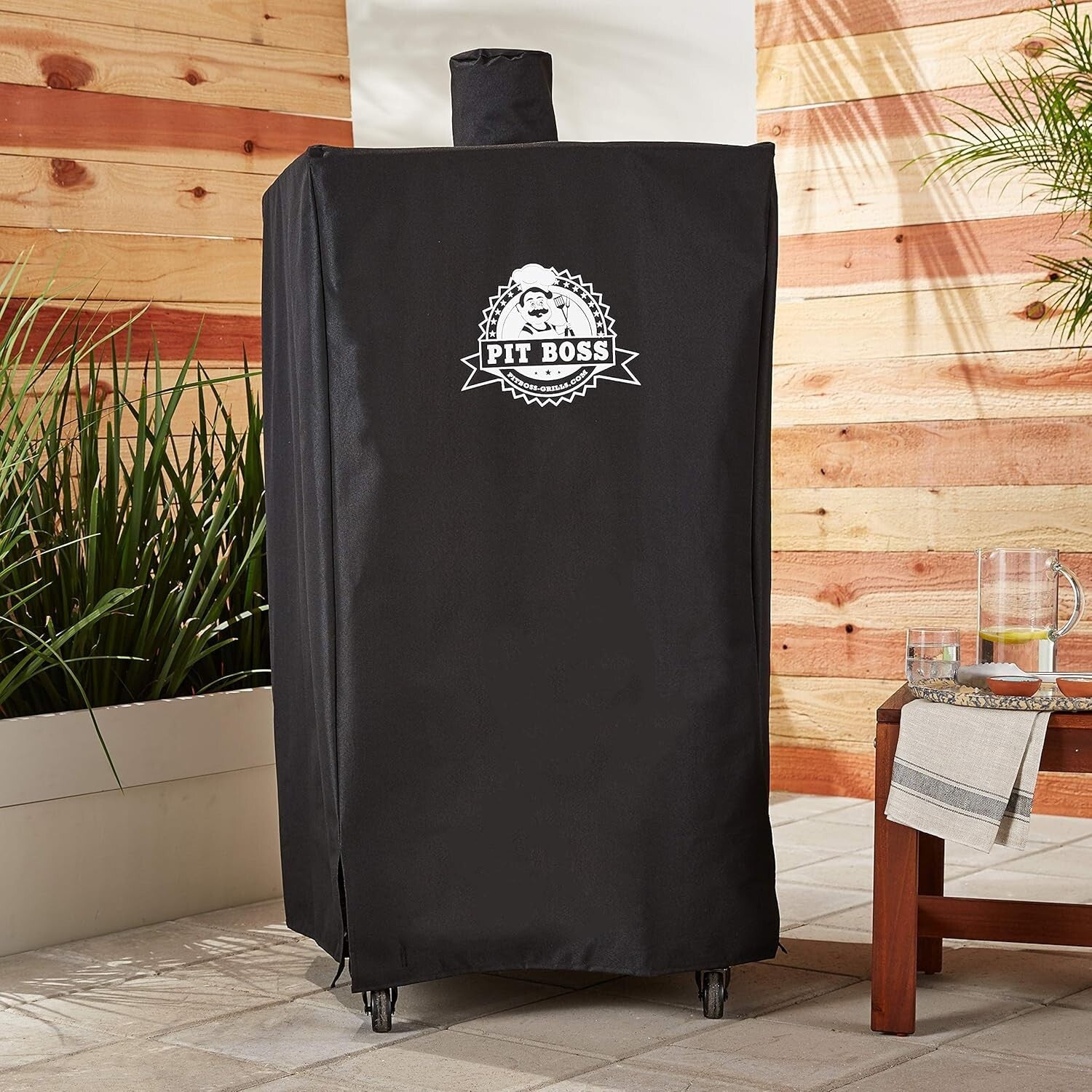 Durable 5-Series Vertical Smoker Cover in Black – Protect Your Grill Investment