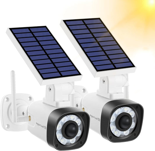 Solar Powered Security Camera Set with Motion-Activated Floodlights - Pack of 2