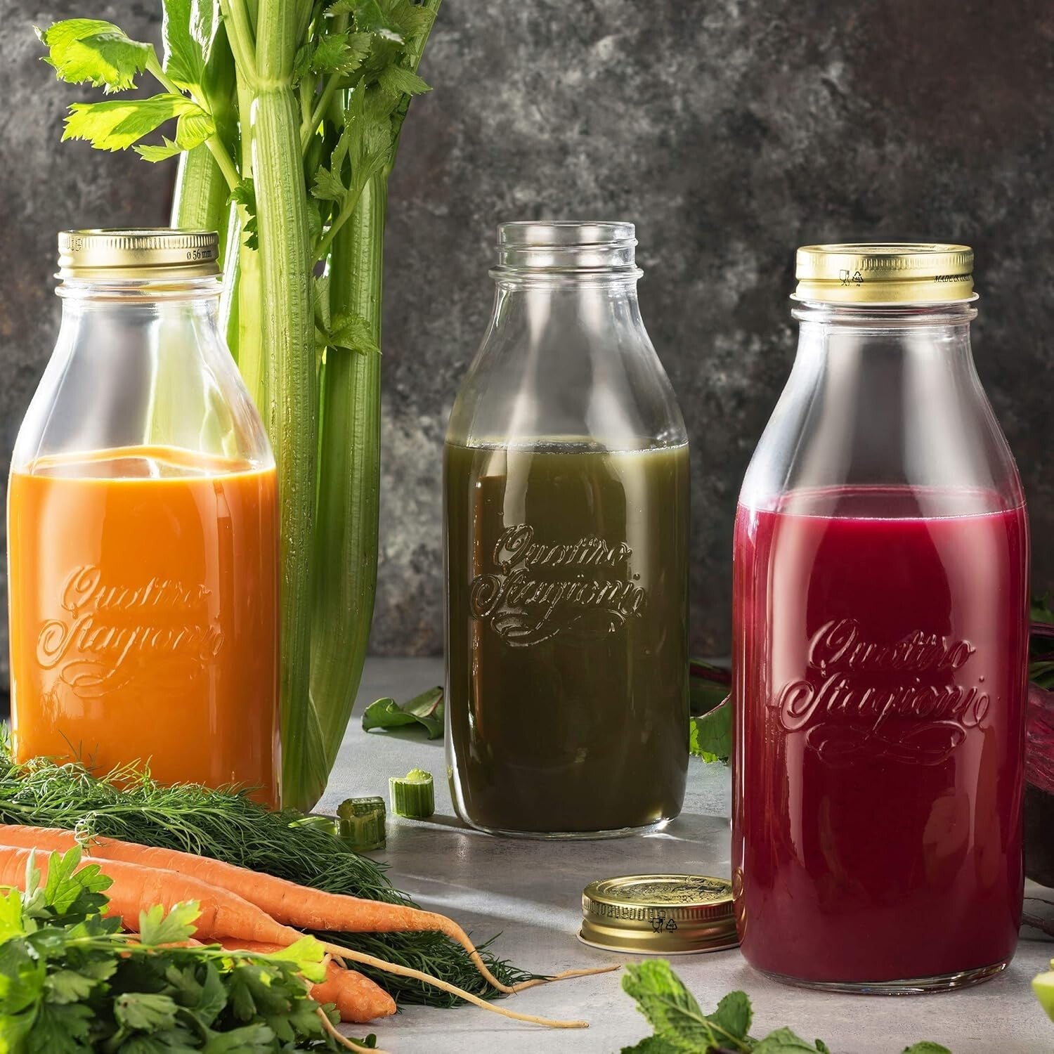 Versatile 6-Pack 1 Liter Glass Bottles with Airtight Lids - Ideal for Beverages