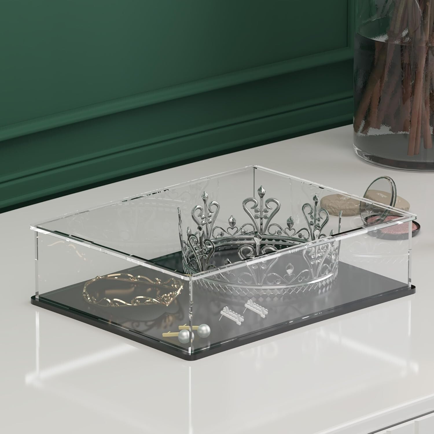 Clear Acrylic Display Box (14.5" x 11" x 4") for Coins, Cards, and Collectibles