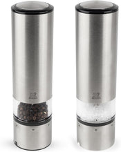Load image into Gallery viewer, Stainless Steel Electric Pepper and Salt Mills with Adjustable Grind &amp; LED Light