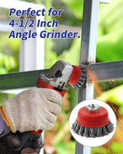 Load image into Gallery viewer, 20 Pack 4" Heavy Duty Wire Wheel Cup Brush Set for Angle Grinders - Carbon Steel