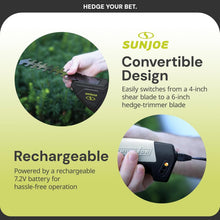 Load image into Gallery viewer, Rechargeable 7.2V Cordless Grass Shears and Hedge Trimmer - Compact &amp; Handy