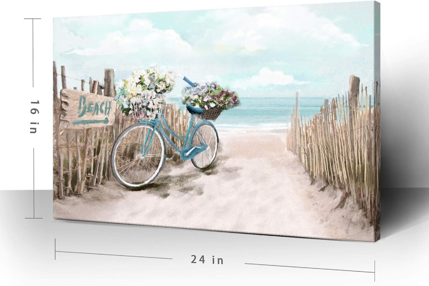 Chic 24x16 Coastal Wall Art - Relaxing Seascape Canvas for Bedroom and Bathroom