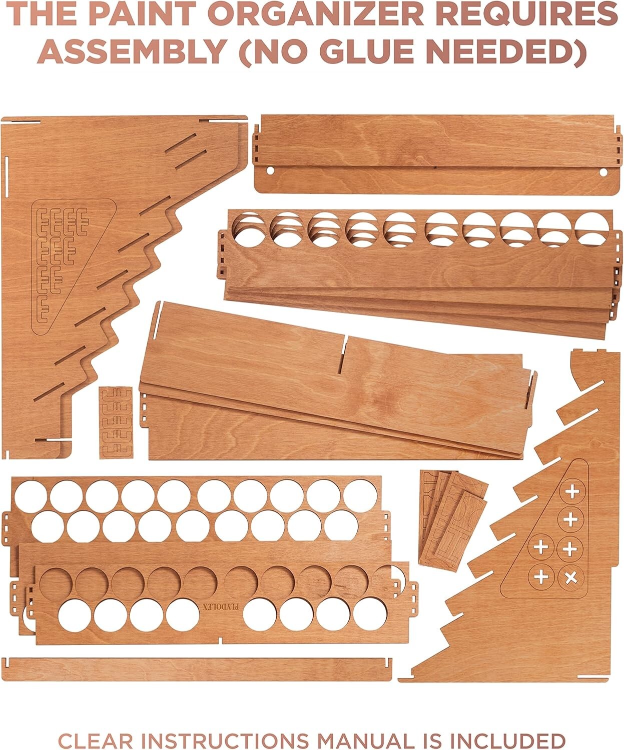 Wooden Paint Organizer for 87 Bottles & 14 Brushes - Ideal for Miniature Artists