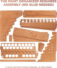 Load image into Gallery viewer, Wooden Paint Organizer for 87 Bottles &amp; 14 Brushes - Ideal for Miniature Artists