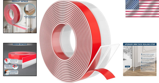 Clear 36ft Weather Stripping - Premium Silicone Draft Stopper for Home Comfort