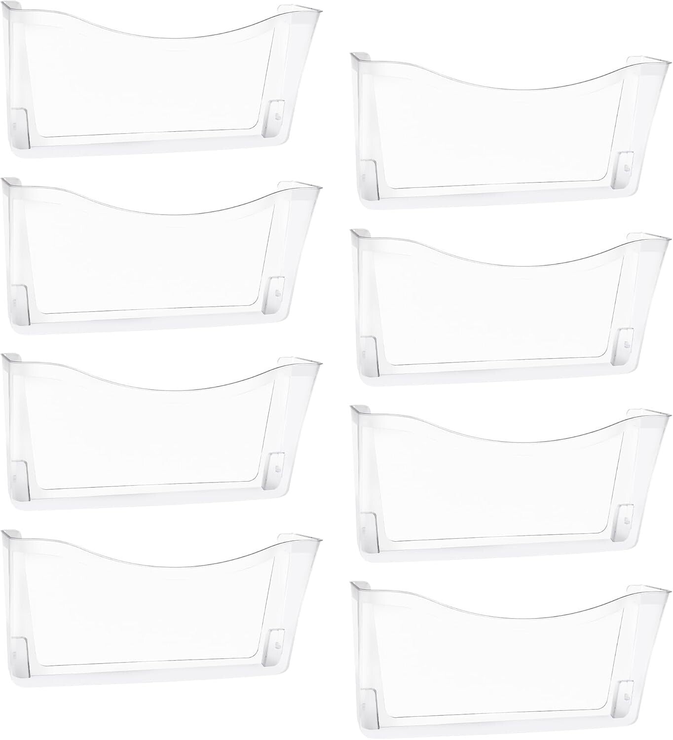 Efficient 8 Pocket Wall File Organizer - Clear Plastic for School, Home & Office