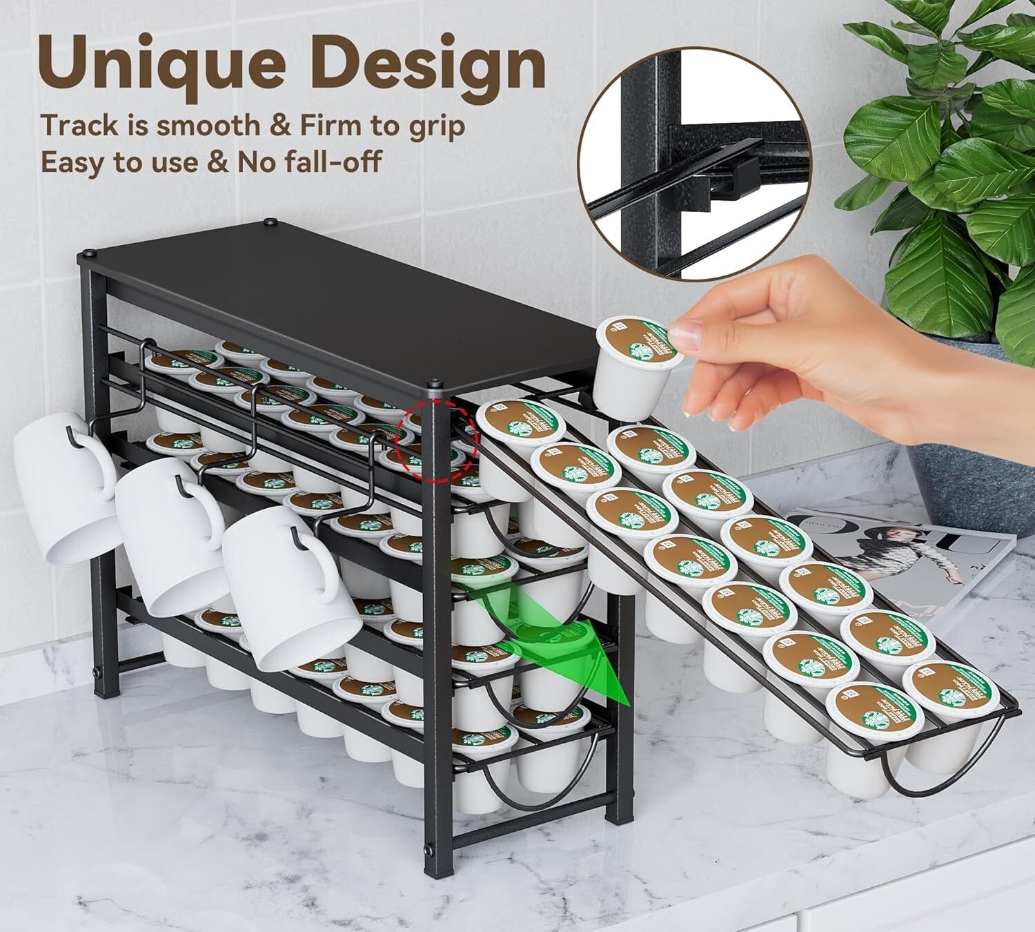 Metal Coffee Capsule Storage Drawer for 70 Pods - Space-Saving Counter Solution