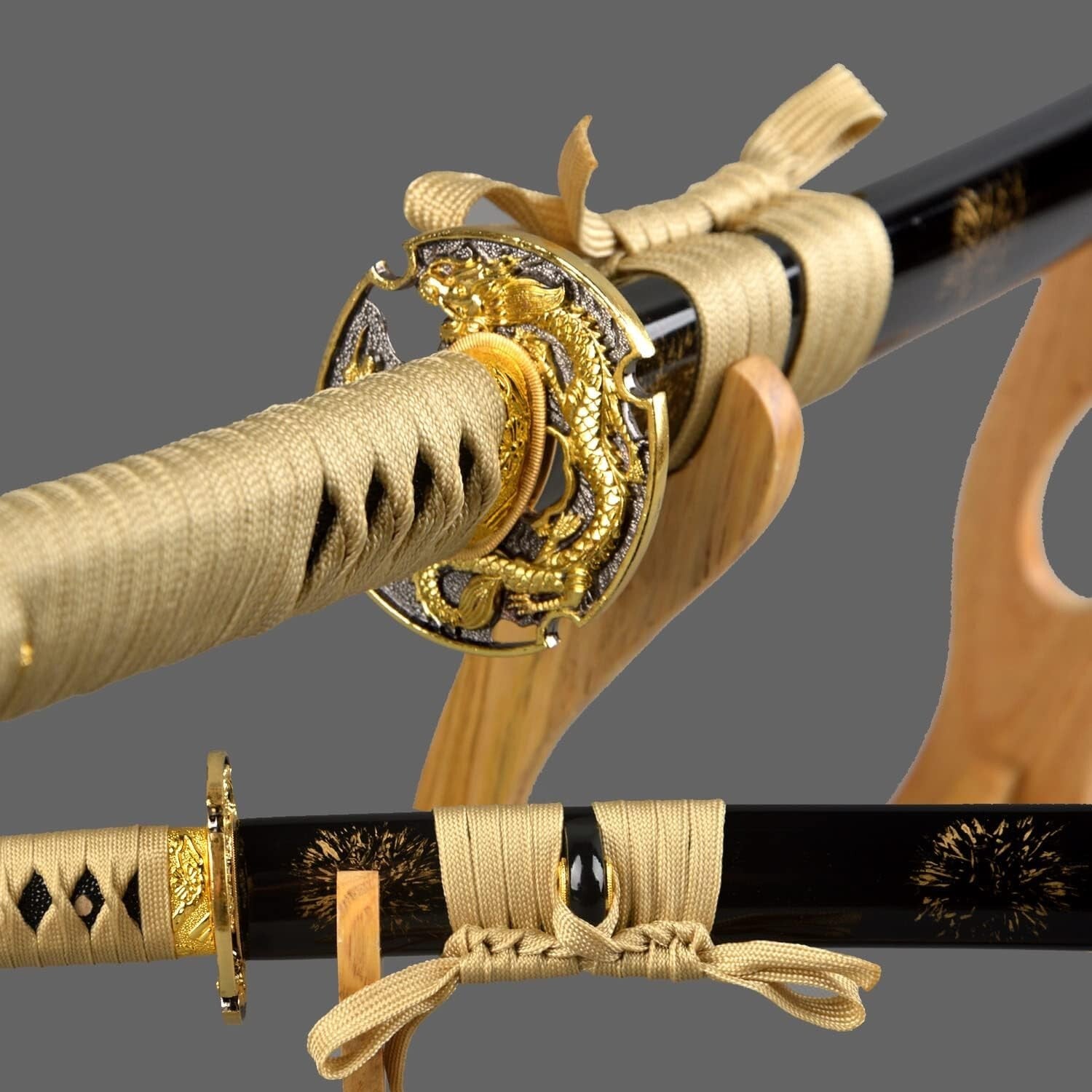 Elegant Gold Dragon Katana - 70cm Blade, Perfect for Martial Arts and Collecting