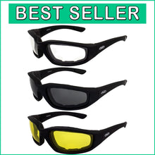 Load image into Gallery viewer, 3 Pairs Kickback Foam Padded Motorcycle Sunglasses - Shatterproof &amp; Stylish