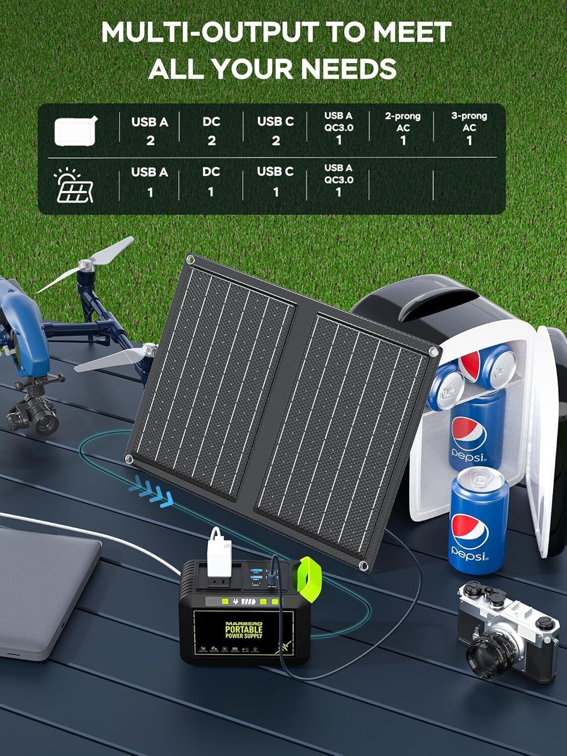 88.8Wh Solar Generator with 21W Panel - Portable Power for Camping & Emergencies