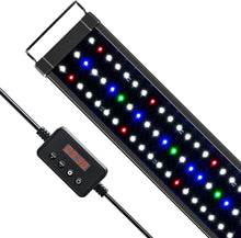 Load image into Gallery viewer, Adjustable Full-Spectrum LED Aquarium Light for Fish Tanks - Black &amp; Multi-Color