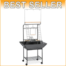 Load image into Gallery viewer, Interactive Small Bird Playstand with Ladders, Swing &amp; Wheels - Black Hammertone