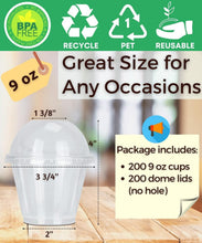 Load image into Gallery viewer, 200 Sets of 9 oz Clear Plastic Cups with Lids – Perfect for Desserts and Parties