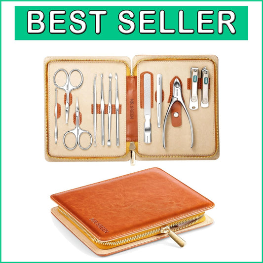 Elegant 12-Piece Nail Care Set: Stainless Steel Manicure & Pedicure Travel Kit