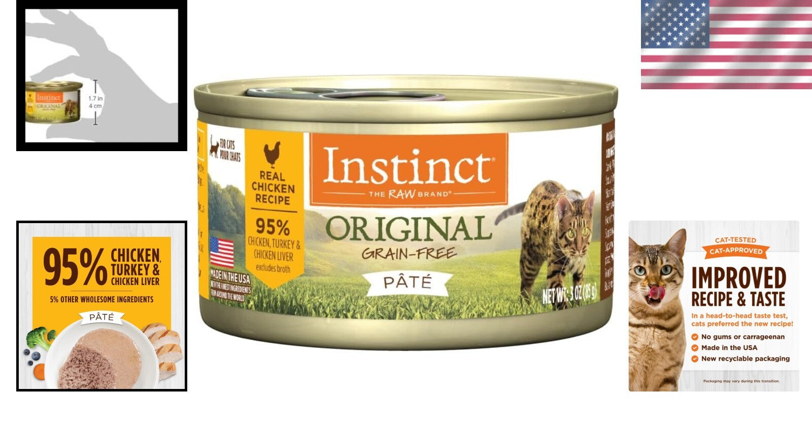 24-Pack of Grain-Free Chicken Pate Canned Cat Food - Real Ingredients for Cats