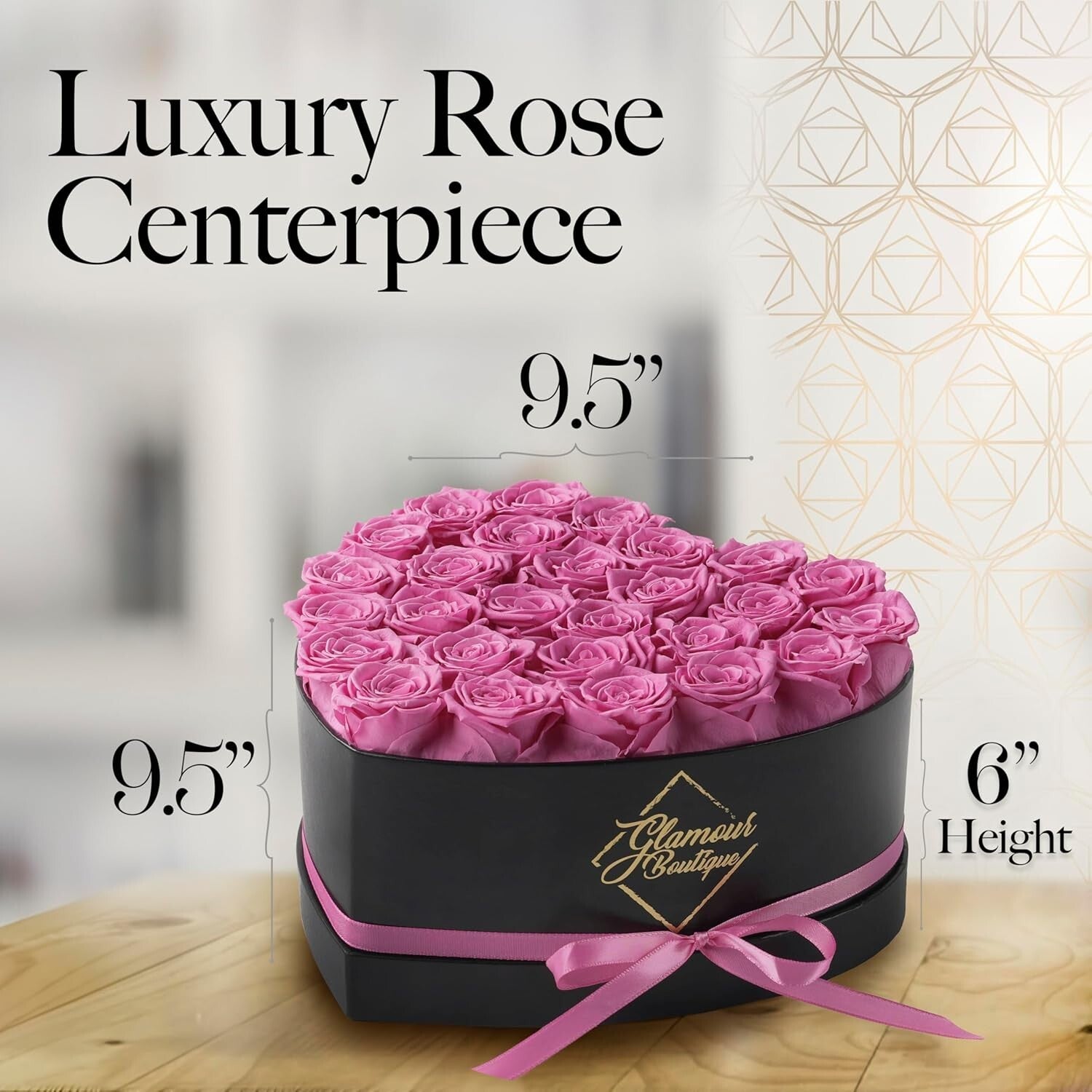 Luxurious 27 Pink Roses Forever Gift in Heart-Shaped Box - Stunning Home Decor