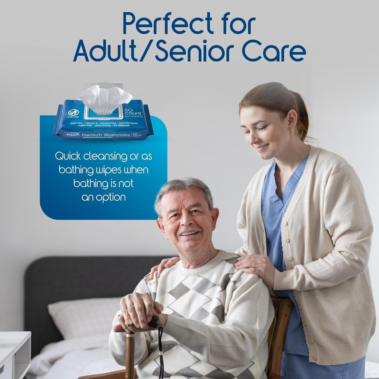 Oversized Aloe Wipes for Incontinence Care - 600 Count, Hypoallergenic Quality