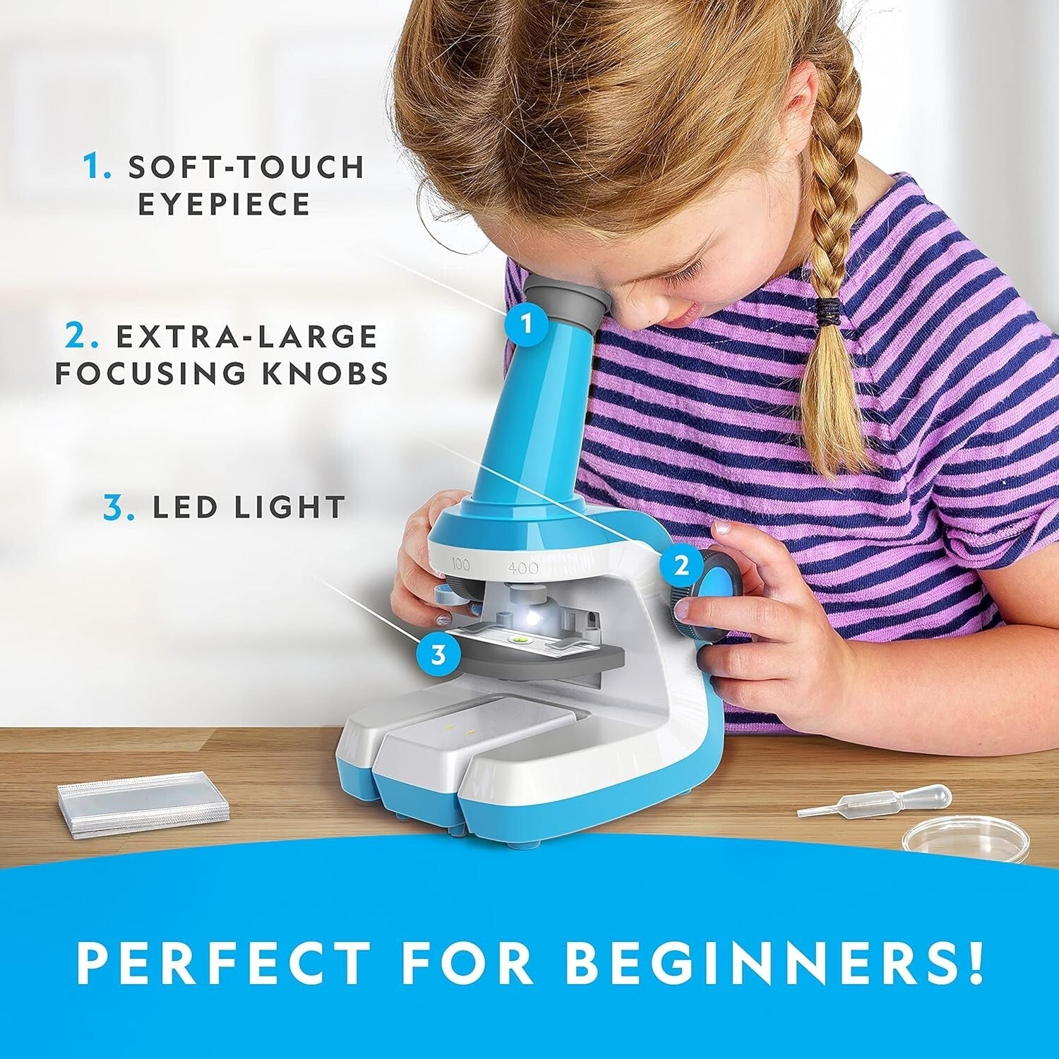 Fun & Educational Kids Microscope with Lab Guide - National Geographic STEM Toy