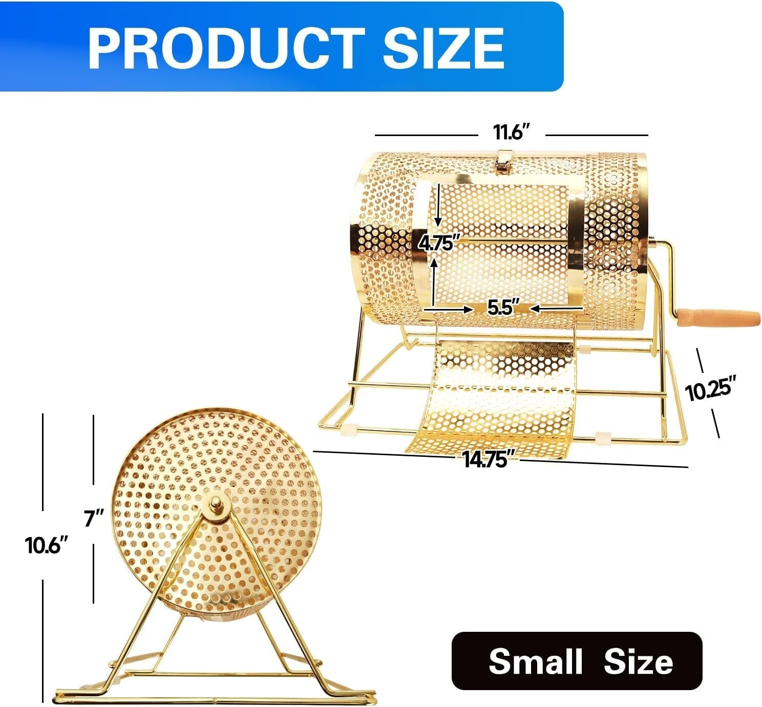 Elegant Brass Raffle Drum - Professional Ticket Spinner Holds 2,000 Tickets