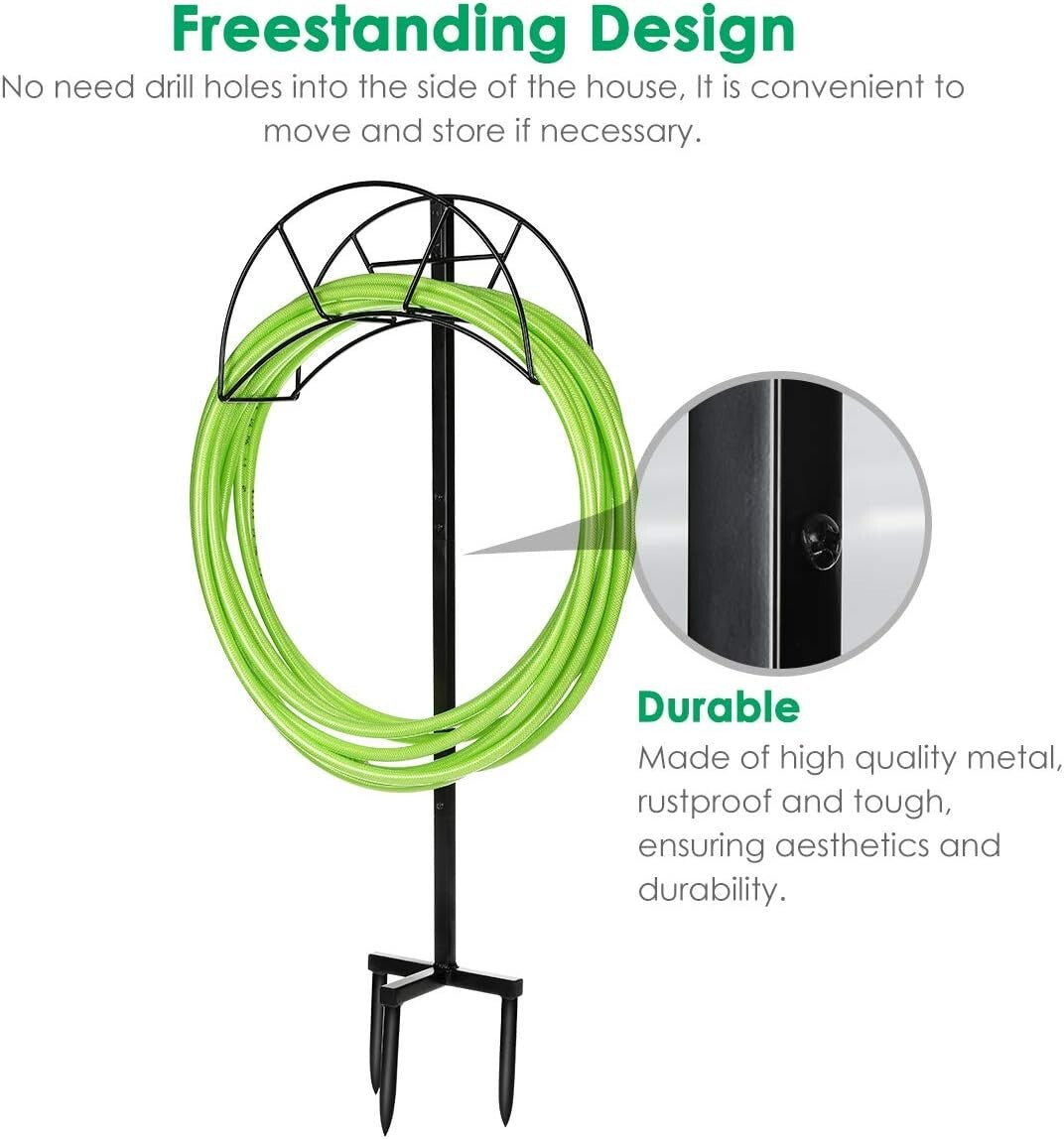 Detachable Heavy-Duty Freestanding Hose Holder - Elegant Outdoor Storage