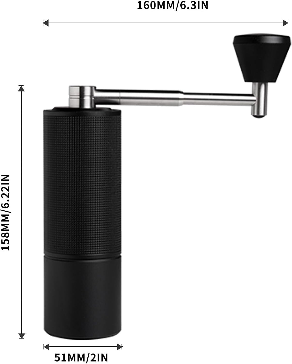 Durable Hand Coffee Grinder with Foldable Handle - Ideal for Camping & Outdoors