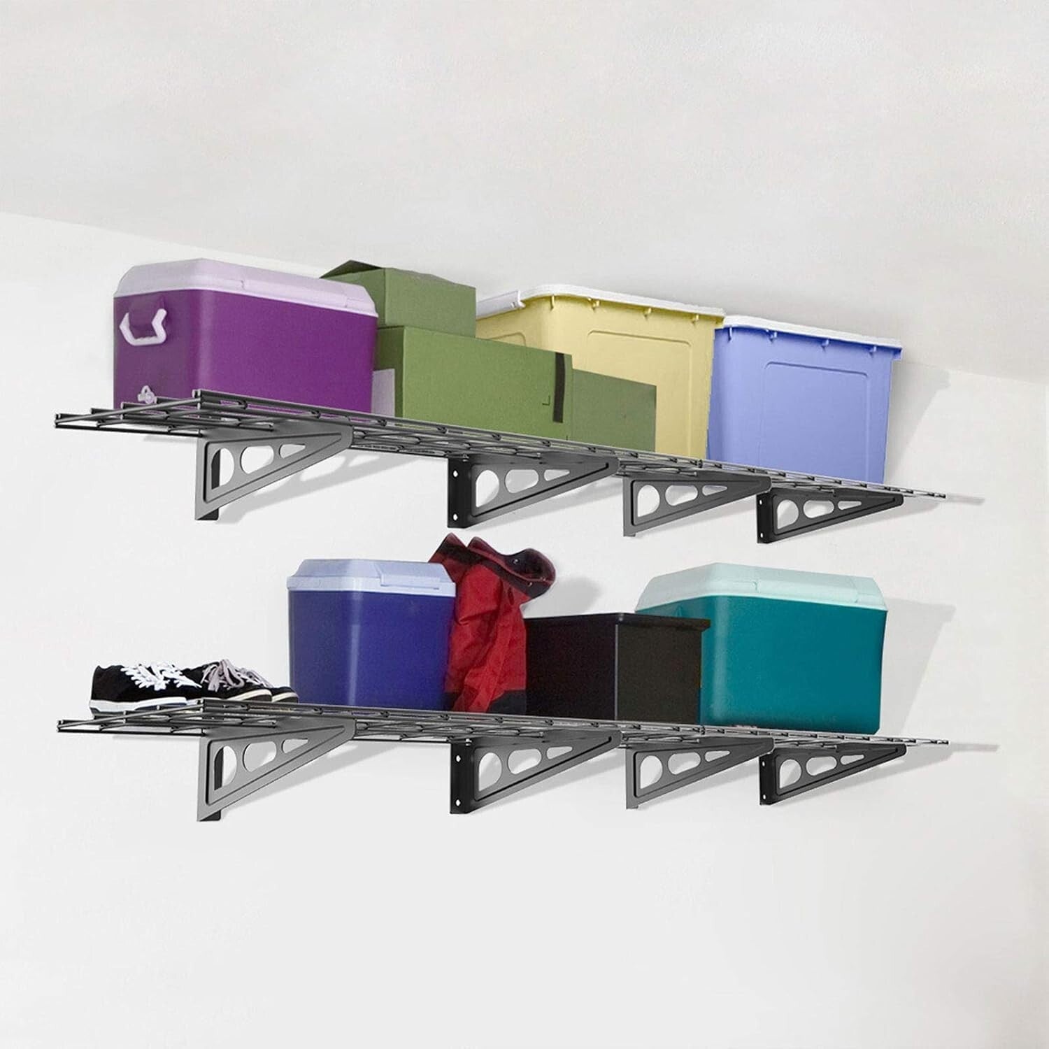 High Load Capacity Wall-Mounted Storage Shelves - Easy Assembly and Installation