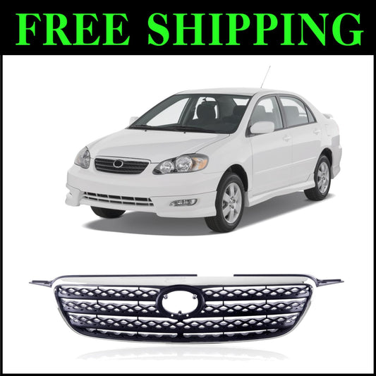 Durable Gray Grille Compatible with 2005-2008 Corolla - Non-Destructive Install